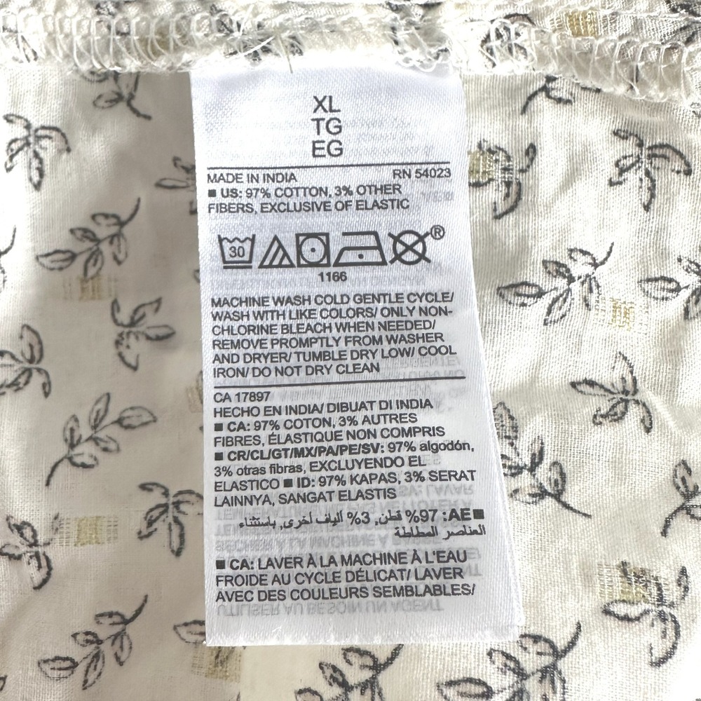 Old Navy Boho Cottagecore Cream Gold Ditsy Floral Square Neck Milkmaid Blouse XL - Picture 10 of 10